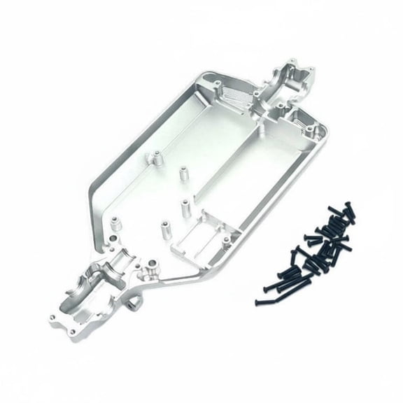 JWQFBC 1/16 Scale RC Car Chassis Sandblasted Aluminum