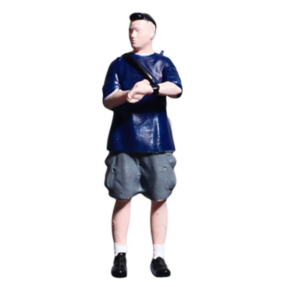 JWQFBC 1/64 Miniature Figure DIY Projects Collections Decorative Layout Prop Tiny Micro Man Blue