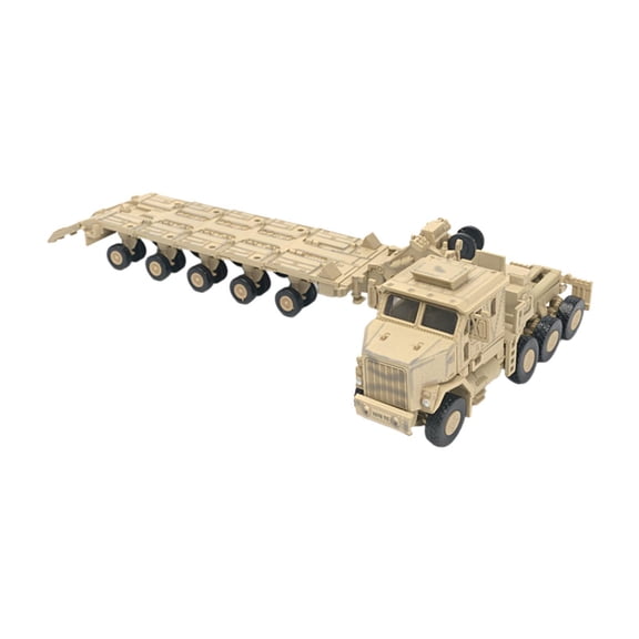 JWQFBC 1/72 Scale Tractor Trailer Model Education Building Model DIY Assemble Truck Toy brown