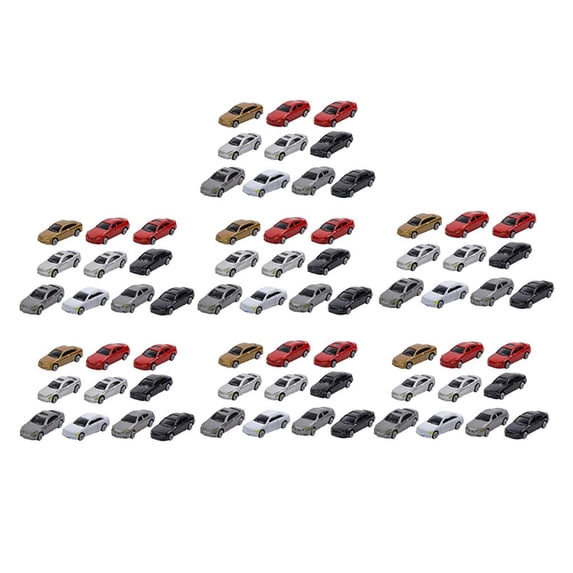 JWQFBC 1/87 HO Scale Model Cars, 1:87 Painted Model Cars, HO Scale Model Train Cars for 70pcs