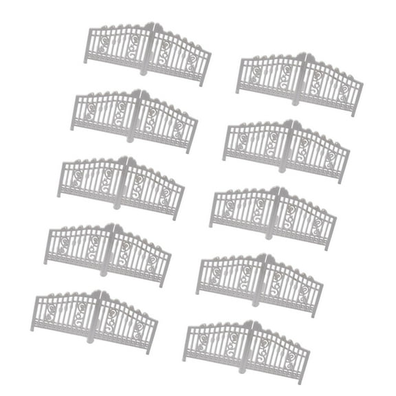 JWQFBC 10 Pieces Garden Gate Model Realistic Mini Crafts Scene Table Sturdy Easy to Use Height 3.5 cm