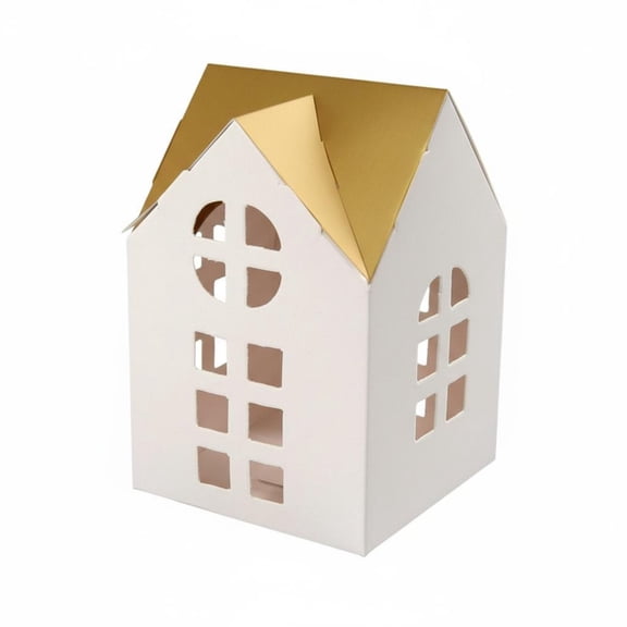 JWQFBC 10 Pieces House Shaped Gift Boxes DIY Assembly Cardboard House Favor Boxes for Wedding, Table Decoration