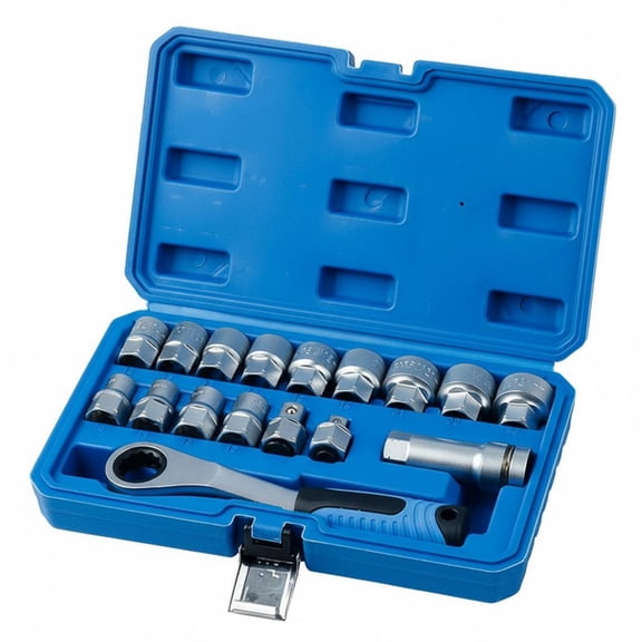 JWQFBC 17 Pieces Pass Through Socket Set   Sockets Pass Through Set  for Mechanics, DIY Enthusiasts, Car Repair, Garage