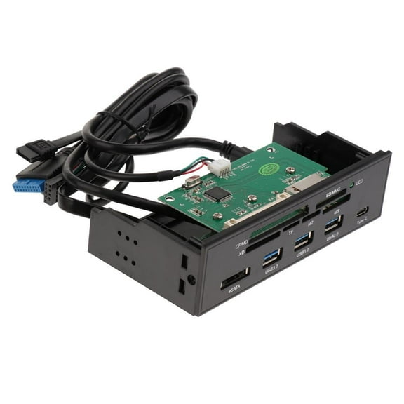 JWQFBC 1PC 5.25" Media Dashboard Multi-Function Front Panel Card Reader USB3.0 & Type-c