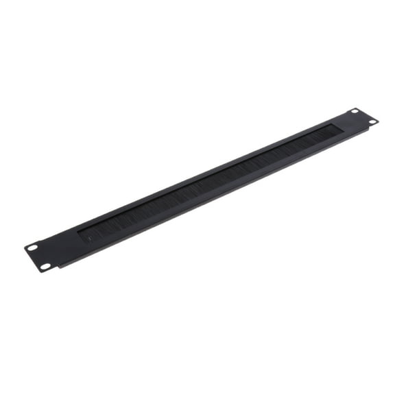 JWQFBC 1U 19'' Rack Mount Network Cabinet Wire Brush Panel for Cable Management - Black