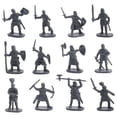thumbnail image 1 of JWQFBC 2Pcs Plastic Medieval Knight Soldier Toys Action Figure Army Infantry Swordman Gray, 1 of 9