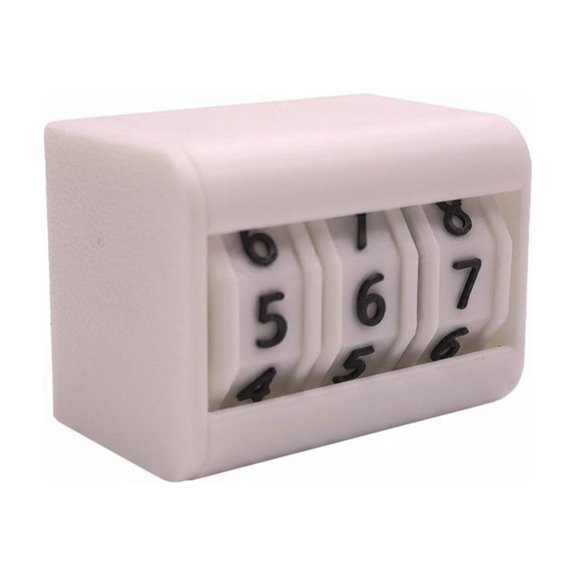 JWQFBC 3 Digit Number Counter Calendar Desktop Timekeeper Reminder Rotating Drums Life Counter Health Goal Setting Timer Front Display Window Number Drum Timer, White