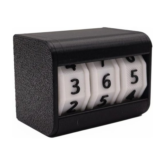 JWQFBC 3 Digit Number Counter Calendar Desktop Timekeeper Reminder Rotating Drums Life Counter Health Goal Setting Timer Front Display Window Number Drum Timer, Black