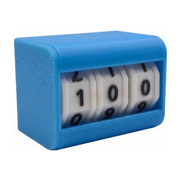 JWQFBC 3 Digit Number Counter Calendar Desktop Timekeeper Reminder Rotating Drums Life Counter Health Goal Setting Timer Front Display Window Number Drum Timer, Blue