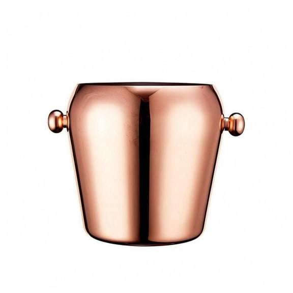 JWQFBC 304 Stainless Steel Ice Bucket Two Handles Stainless Steel Ice Bucket 1 L Capacity Beverage Accessory, Copper