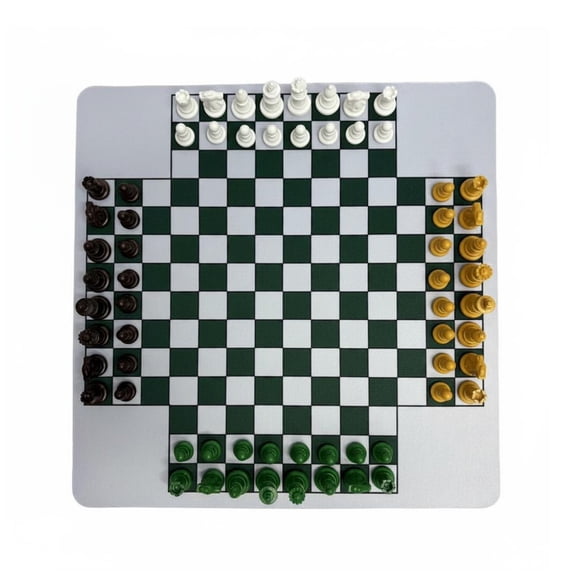 JWQFBC 4 Player Chess Set Easy to Learn Chess Set Portable
