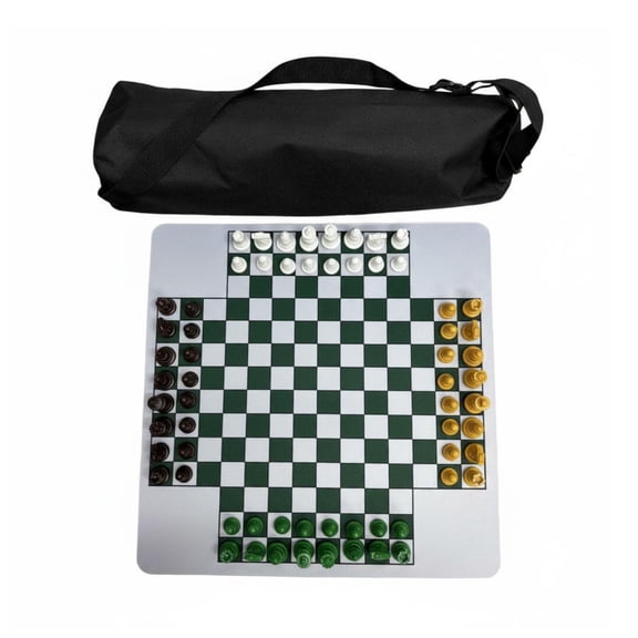 JWQFBC 4 Player Chess Set Easy to Learn Chess Set Portable