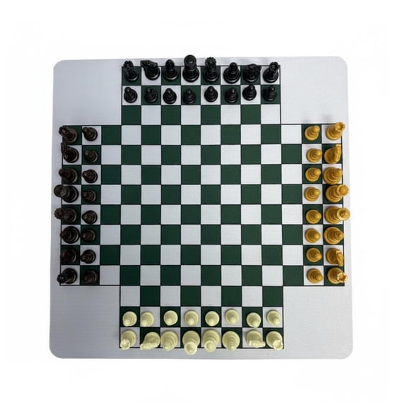 JWQFBC 4 Player Chess Set Easy to Learn Chess Set Portable