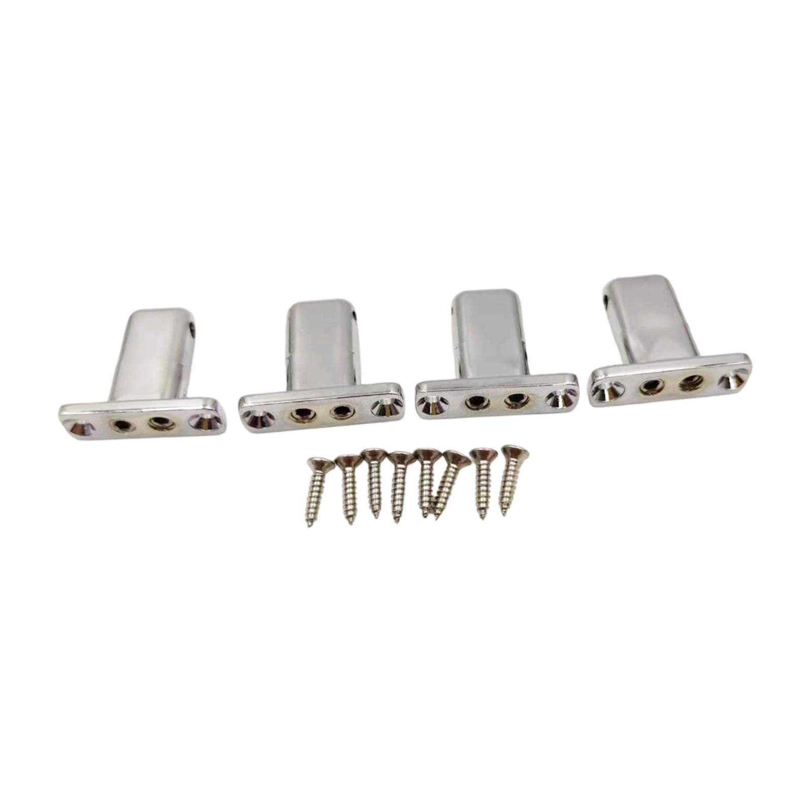 JWQFBC 4 String Electric Guitar Nut Locking Bridge with Mounting Screw for DIY Projects Gray