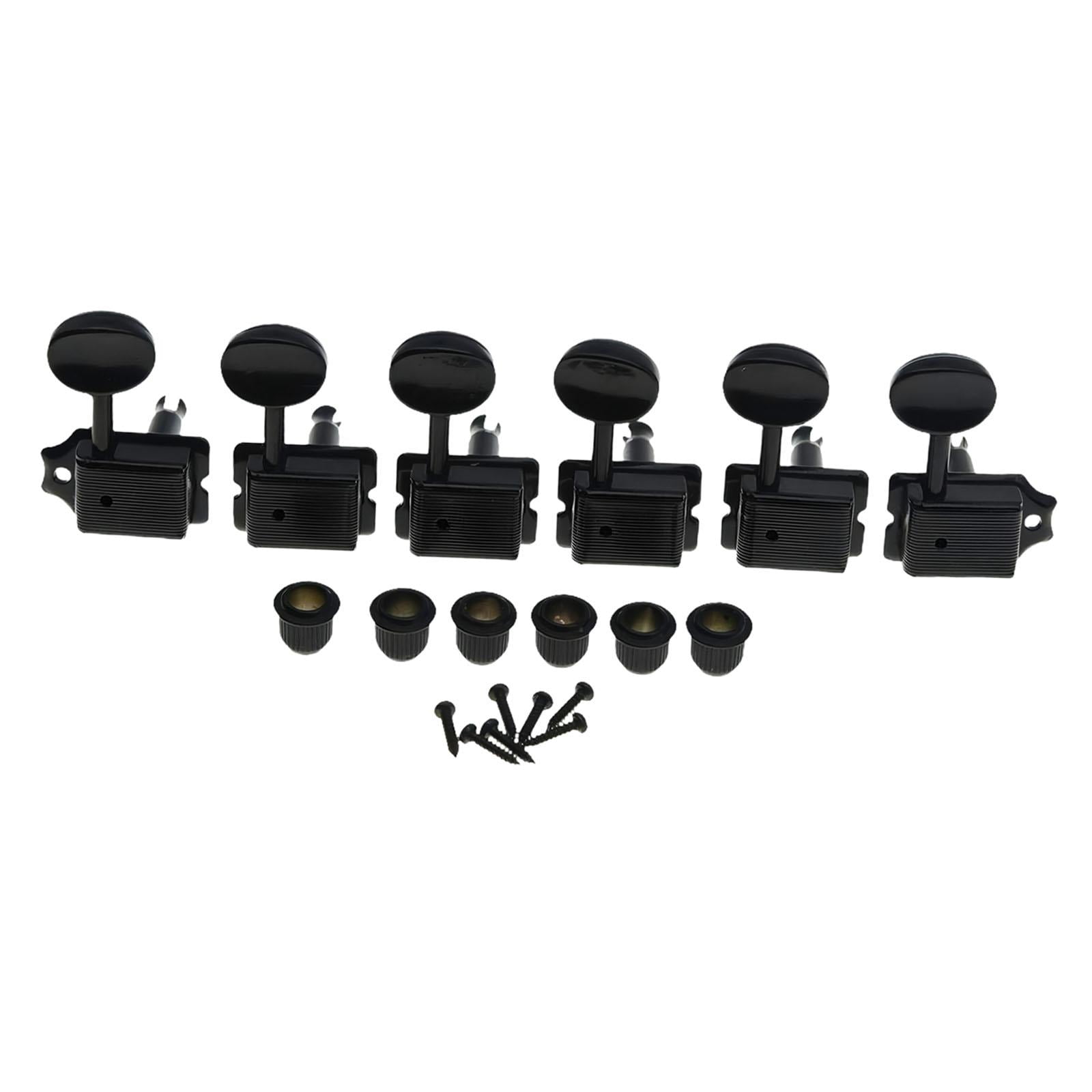 JWQFBC 6 Pieces Retro Electric Guitar Tuners Split Shaft Spare Parts Guitar Tuning Pegs Black