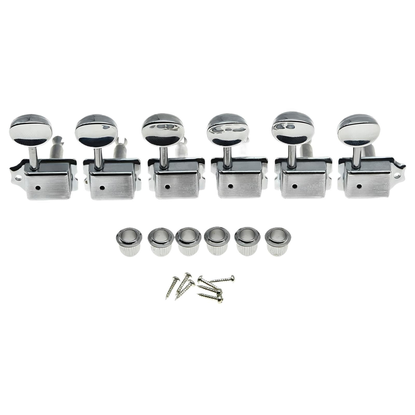 JWQFBC 6 Pieces Retro Electric Guitar Tuners Split Shaft Spare Parts Guitar Tuning Pegs Silvery