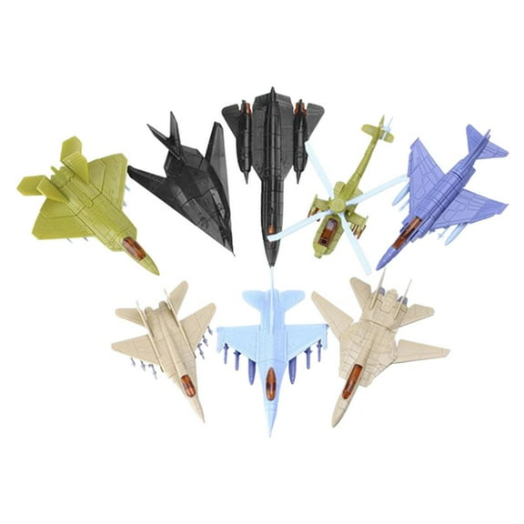 JWQFBC 8x Jet Play Set Combat Fighter Airplane Sets Military Fighter Pullback Plane Model Aircraft Plane Playset Helicopter Toys
