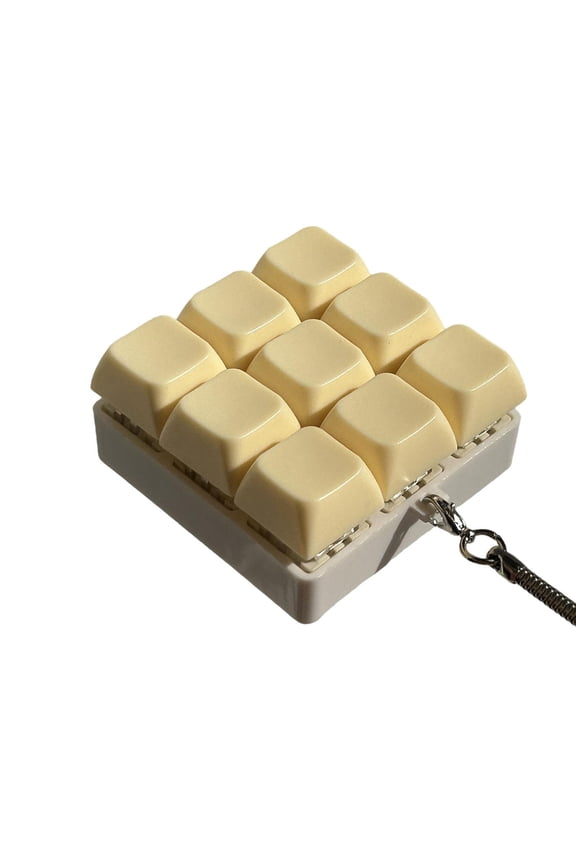 9 Button Clicker Key Board Keychain Finger Toy Mechanical Keypad Lightweight for