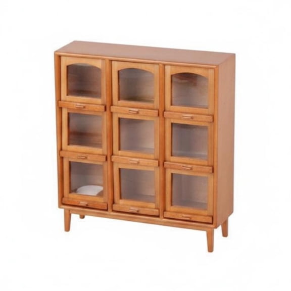 JWQFBC 9-Compartment Display Cabinet Decorative Model Miniature Cubby Cabinet Mini Display Shelf for Table Decor