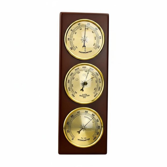 JWQFBC Atmospheric Pressure Meter Thermometer Hygrometer Set Three-in Analog Wall Weather Instrument Decorative Atmospheric Pressure Meter Hygrometer, Barigo Pavilion