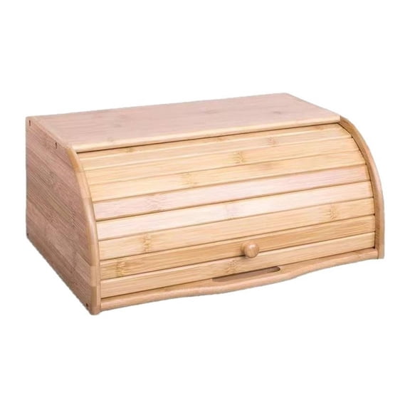 JWQFBC Bamboo Bread Box Large Capacity Countertop Bread Storage Box Japanese Style Food Container