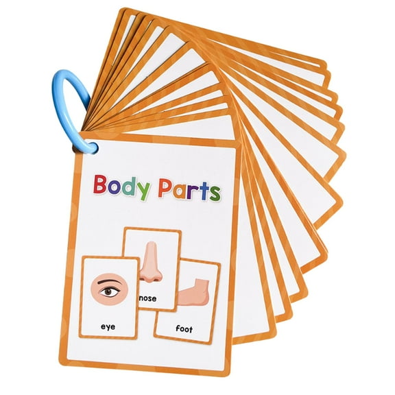 JWQFBC Body Parts Flash Cards Pocket Cards Cognitive Early Educational Educational Toys