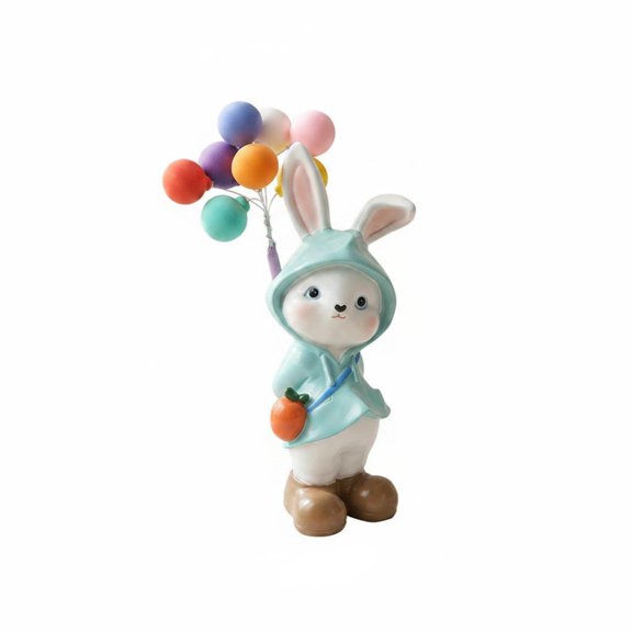 JWQFBC Bunny Figurine Cute Hare Statue Presentable Hare Ornament for Desktop, Entryway