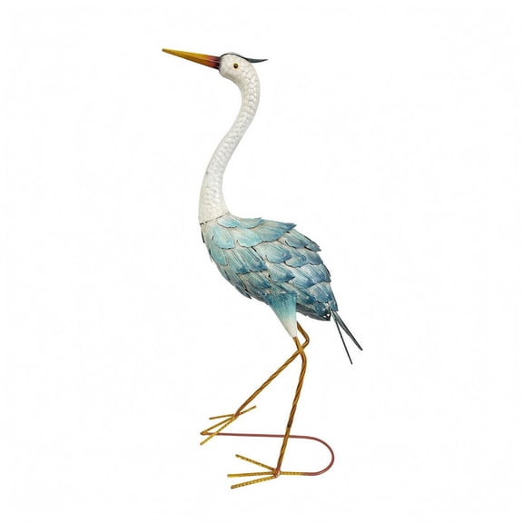 JWQFBC Cast Iron Crane Statue Layered Feather Details Iron Crane Statue Textured Yard Decor for Courtyard, Lawn, Community Landscape, Looking Up