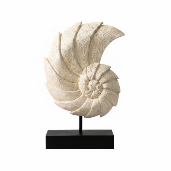 JWQFBC Conch Statue Modern Minimalist Curled Conch Shell Sculpture Textured Finish Curled Sculpture for Showroom