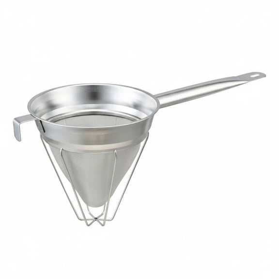 JWQFBC Conical Mesh Strainer Easy to Clean Stainless Steel Funnel Strainer Dishwasher Funnel with Mesh Sieve, 8 Inch with Base