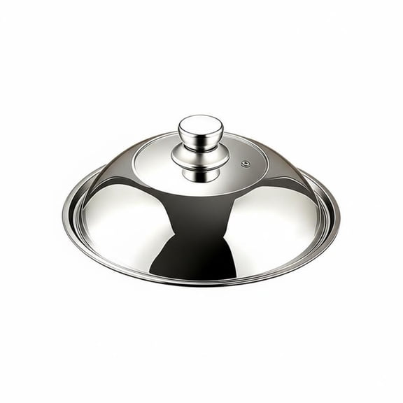 JWQFBC Cooking Pot Dome Wok Lid Anti-Spill Stainless Steel wok Lid Thickened Material Universal Frying Pan Cover with Steam Holes for Kitchen