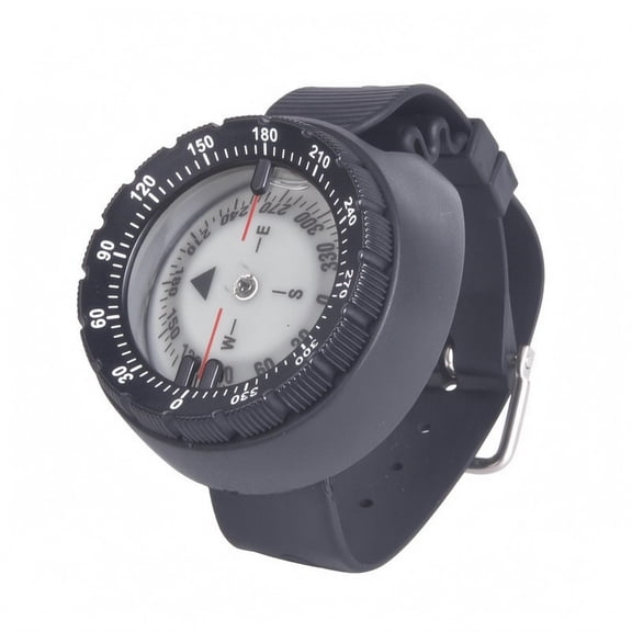 JWQFBC Diving Compass Adjustable Strap Wrist Compass Matte Black Navigation Tool for Divers, Black