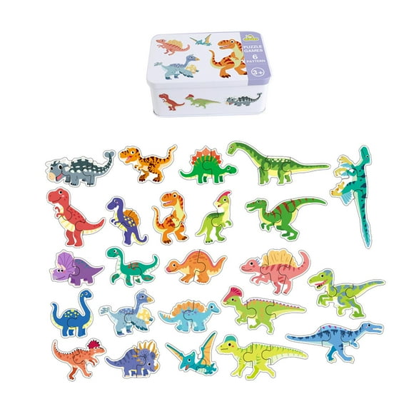 JWQFBC Early Education Matching Cartoon Puzzles Early Learning Educational Activity Dinosaur World