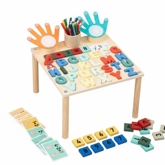JWQFBC Educational Play Table Multifunction Educational Activity Table Number Learning Desk for Young Children, Kids, Classroom, Nursery