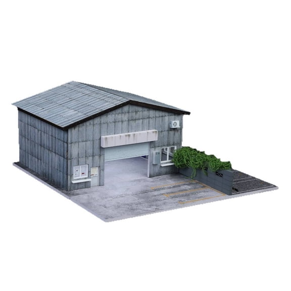 JWQFBC Factory Building Model 1:64 Scale Industrial Scene Model PVC Base Architectural for Display, Collecting