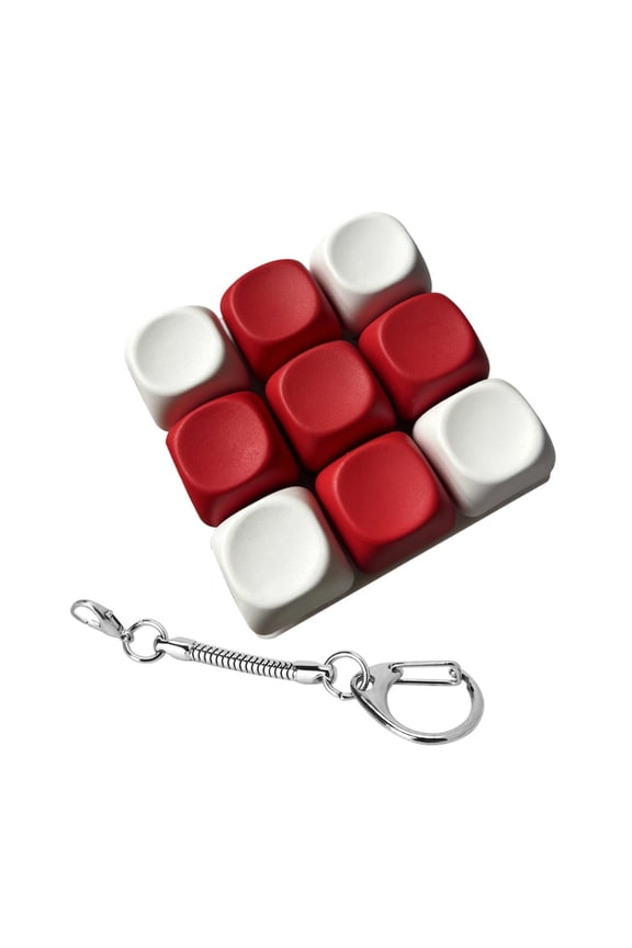 Fidget Keyboard Keychain, Portable Sensory Toy for Adults, Great for , Handbags, White Red