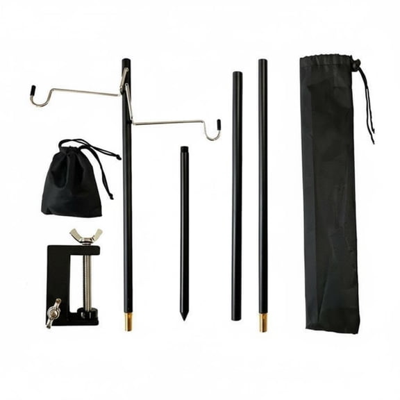 JWQFBC Foldable Camping Light Pole Lightweight Folding Lamp Pole Easy Setup Portable Lantern Hanger for Fishermen