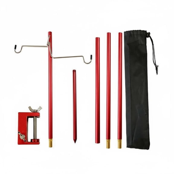 JWQFBC Foldable Camping Light Pole Lightweight Folding Lamp Pole Easy Setup Portable Lantern Hanger for Fishermen