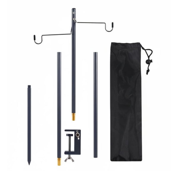 JWQFBC Folding Lantern Stand Aluminum Alloy Foldable Lamp Stand Adjustable Height Camping Lantern Hanger for Outdoor Enthusiasts