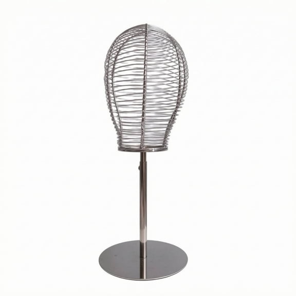 JWQFBC Hat Display Stand Adjustable Height Wire Head Model Stand Detachable Hat Display Head, Silver Head Mold Adj