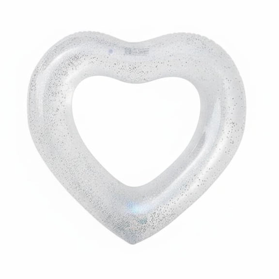 JWQFBC Inflatable Heart Easy to Inflate & Deflate Heart Shaped Swim Circle Tear Resistant Inflatable Lounger for Adults