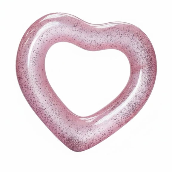 JWQFBC Inflatable Heart Easy to Inflate & Deflate Heart Shaped Swim Circle Tear Resistant Inflatable Lounger for Adults