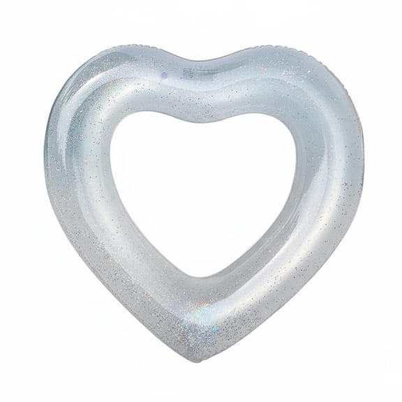 JWQFBC Inflatable Heart Easy to Inflate & Deflate Heart Shaped Swim Circle Tear Resistant Inflatable Lounger for Adults