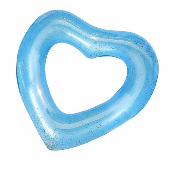 JWQFBC Inflatable Heart Easy to Inflate & Deflate Heart Shaped Swim Circle Tear Resistant Inflatable Lounger for Adults
