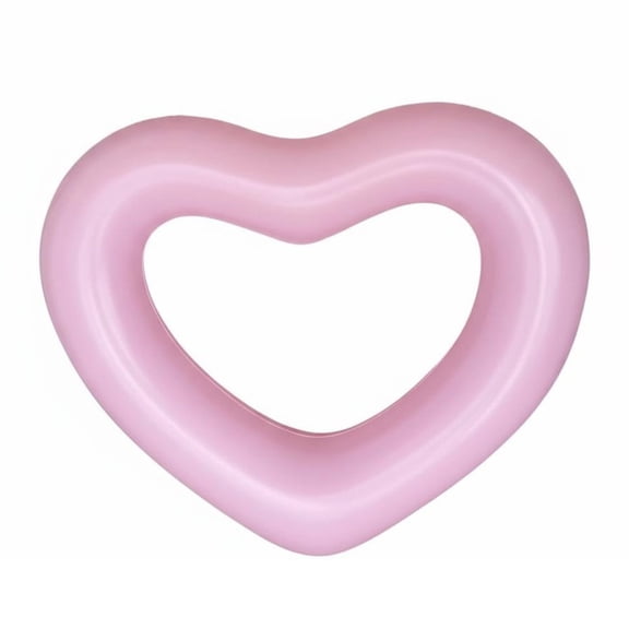 JWQFBC Inflatable Heart Easy to Inflate & Deflate Heart Shaped Swim Circle Tear Resistant Inflatable Lounger for Adults
