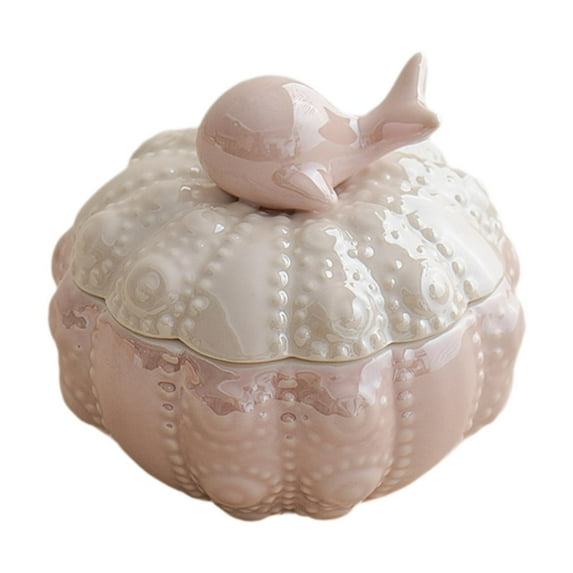 JWQFBC Jewelry Box Ceramic Storage Container Display Table Decor Small Trinket Box Ring Pink