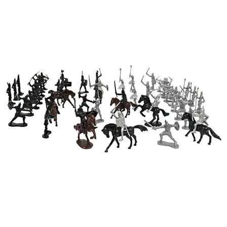 JWQFBC Knights Toys, Plastic Warriors Medieval Knights Horses Soldier Action 52pcs