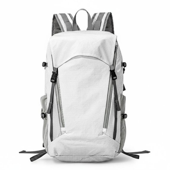 JWQFBC Lightweight Hiking Backpack Breathable Mesh Hiking Backpack Padded Straps Daypack for Short Trips, White