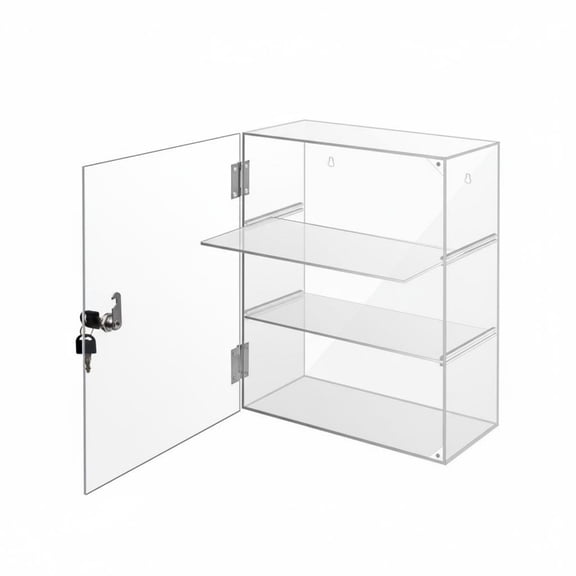 JWQFBC Locking Acrylic Display Case Lockable Wall Mountable Showcase High Clearness Display Case for Collectors, Retail Store, Exhibition