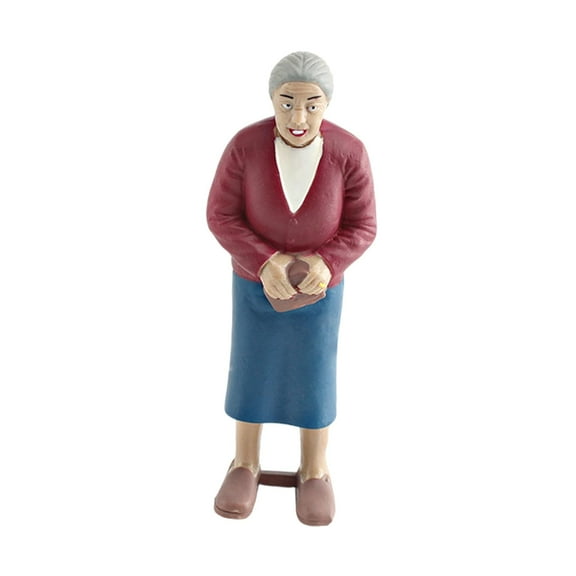 JWQFBC Miniature Figurine People, Tiny People Model, Sand Table Action Figure for Model Grandma
